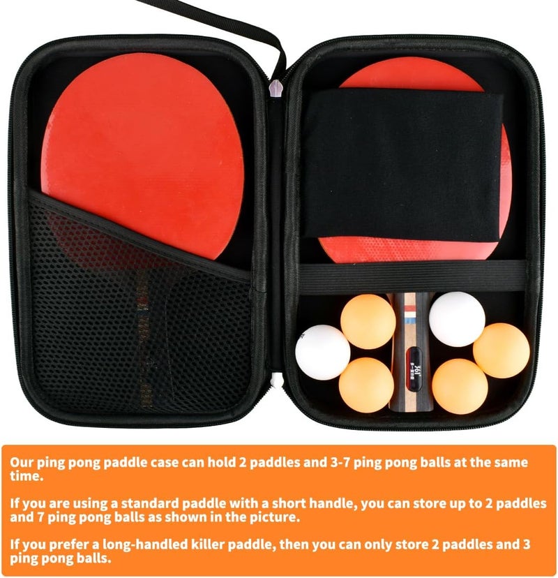 Rintifia ® Ping Pong Paddles Case - Hard Shell Table Tennis Paddle Storage Bag for 2 Paddles & Multiple Balls - Anti-Drop, Anti-Wear - Great Gift for Table Tennis Lovers - Image 2